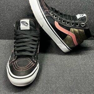 Women’s Heiq DuPont Vans Black and Pink High-Top Sneakers (Swiss tech inside)